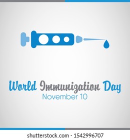 Vector Illustration On The Theme Of World Immunization Day On November 10th.