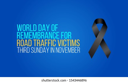 Vector illustration on the theme of world day of remembrance for road traffic victims in November.