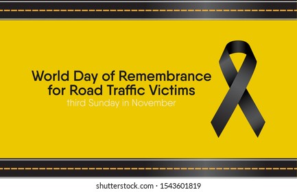 Vector illustration on the theme of world day of remembrance for road traffic victims in November.