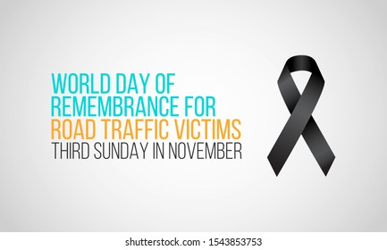 Vector illustration on the theme of world day of remembrance for road traffic victims in November.