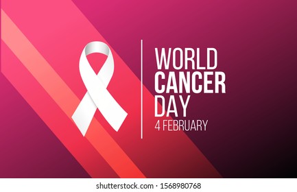 Vector Illustration On The Theme Of World Cancer Day On February 4th.