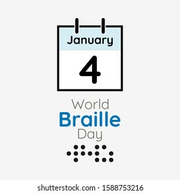 Vector illustration on the theme of World Braille Day on January 4th.