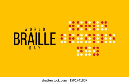 Vector illustration on the theme of World Braille Day on January 4th.