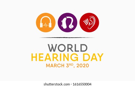 Vector illustration on the theme of World Hearing day on March 3rd.