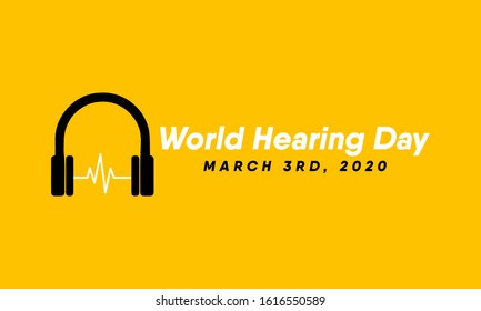 Vector illustration on the theme of World Hearing day on March 3rd.