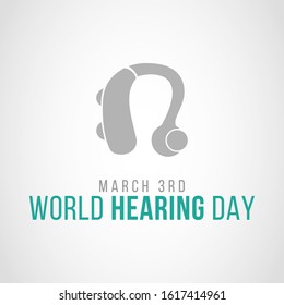 Vector illustration on the theme of World Hearing day on March 3rd.