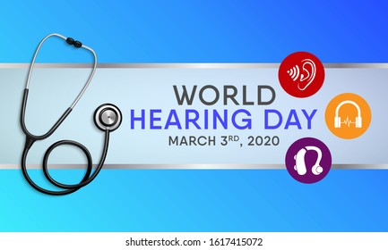 Vector illustration on the theme of World Hearing day on March 3rd.