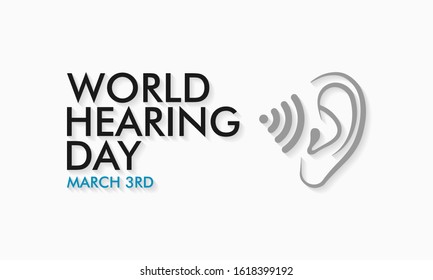 Vector illustration on the theme of World Hearing day on March 3rd.