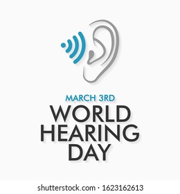 Vector illustration on the theme of World Hearing day on March 3rd.