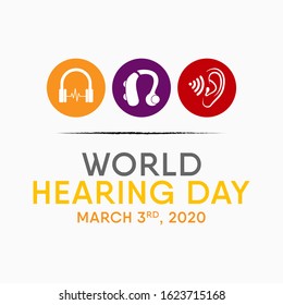 Vector illustration on the theme of World Hearing day on March 3rd.