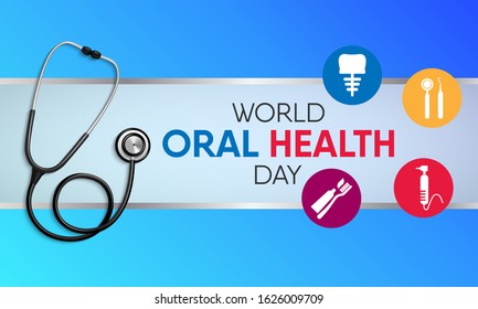 Vector illustration on the theme of World Oral health day on March 20th.