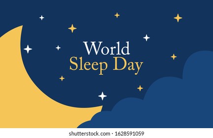 Vector illustration on the theme of World Sleep day observed on March 13th