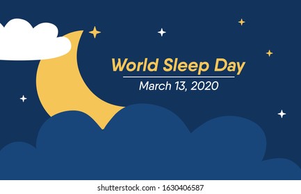 Vector illustration on the theme of World Sleep day observed on March 13th