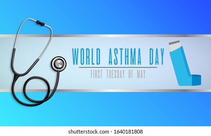 Vector illustration on the theme of World Asthma Day observed on first Tuesday in May every year.