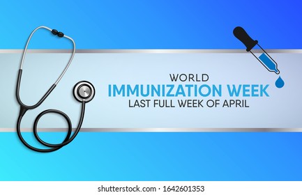 Vector illustration on the theme of World Immunization week observed in last week of April from 24th to 30th.
