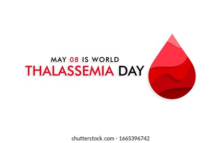 Ilustración vectorial sobre el tema del Día Mundial de la Talasemia que se celebra el 8 de mayo de cada año. Las talasemias son trastornos hereditarios de la sangre que se caracterizan por una disminución de la producción de hemoglobina