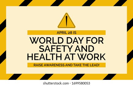 Vector Illustration On The Theme Of World Safety And Health At Work Day Observed Each Year On April 28th.