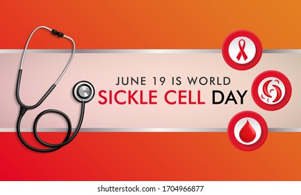 Vector illustration on the theme of World Sickle Cell day observed each year on June 19th worldwide.