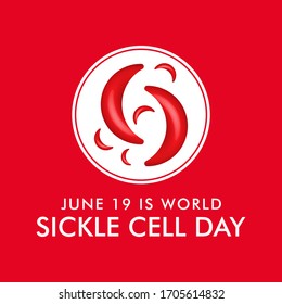 Vector illustration on the theme of World Sickle Cell day observed each year on June 19th worldwide.