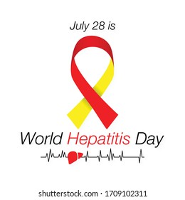 Ilustración vectorial sobre el tema del Día Mundial de la Hepatitis que se celebra cada año el 28 de julio en todo el mundo.