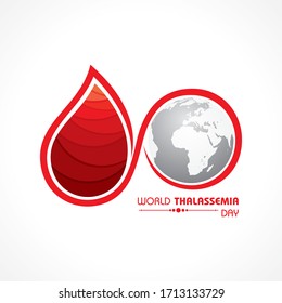 Ilustración vectorial sobre el tema del Día Mundial de la Talasemia - 8 de mayo. Las talasemias son trastornos hereditarios de la sangre que se caracterizan por una disminución de la producción de hemoglobina