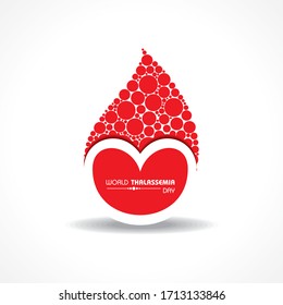Vector illustration on the theme of world Thalassemia day - 8 May. Thalassemias are inherited blood disorders characterized by decreased hemoglobin production