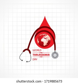 Vector illustration on the theme of world Thalassemia day observed on May 8th every year. Thalassemias are inherited blood disorders characterized by decreased hemoglobin production