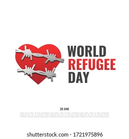 Vector Illustration on the theme World Refugee Day 
