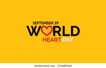 Ilustración vectorial sobre el tema del Día Mundial del Corazón que se celebra cada año el 29 de septiembre en todo el mundo.