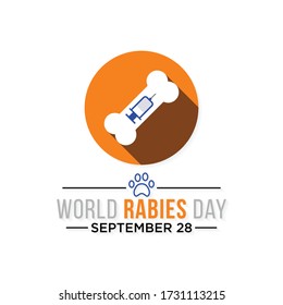 Vector illustration on the theme of World Rabies day observed each year on September 28th across the globe.