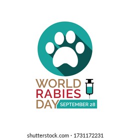 Vector illustration on the theme of World Rabies day observed each year on September 28th across the globe.