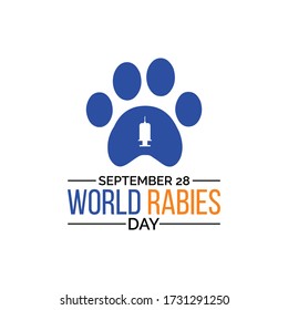 Vector illustration on the theme of World Rabies day observed each year on September 28th across the globe.