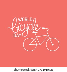 Vector illustration on the theme of World Bicycle Day, June 3. Template for background, banner, card, poster with text inscription. 
