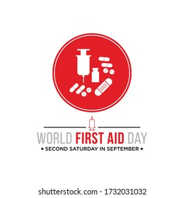 Vector illustration on the theme of World First Aid day observed each year on second Saturday of September across the globe.