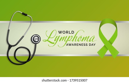Ilustración vectorial sobre el tema del Día Mundial de la Conciencia del Linfoma que se celebra cada año el 15 de septiembre en todo el mundo.