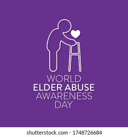 Vector illustration on the theme of World Elder abuse awareness day observed each year on June 15 across the globe. svg