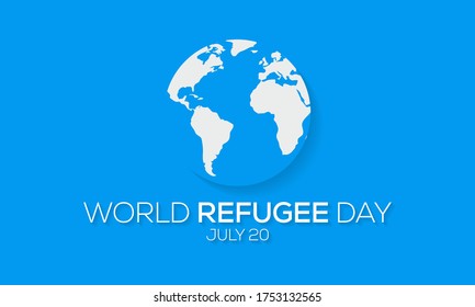 Vector illustration on the theme of World Refugee Day, international observance observed on June 20 each year, is dedicated to raising awareness of the situation of refugees throughout the world.