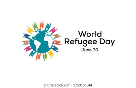 Vector illustration on the theme of World Refugee Day, international observance observed on June 20 each year, is dedicated to raising awareness of the situation of refugees throughout the world.