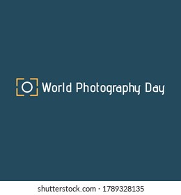 Vector illustration on the theme of World Photography Day on August 19. Decorated Photography icon.