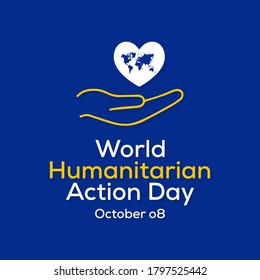 Vector illustration on the theme of World Humanitarian action day observed each year on October 08 worldwide.