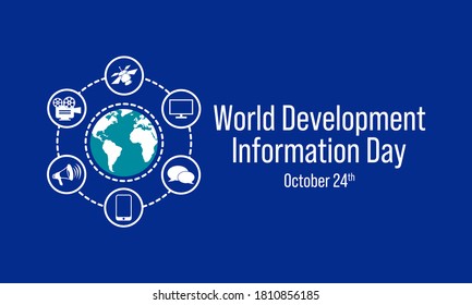 Ilustración de vectores sobre el tema del Día Mundial de la Información sobre el Desarrollo que se celebra cada año el 24 de octubre en todo el mundo.