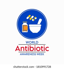 Vector illustration on the theme of World Antibiotic awareness week observed each year during November across the globe