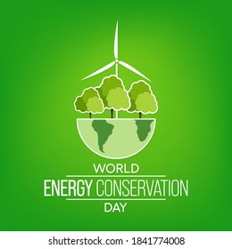 Vector illustration on the theme of World Energy Conservation day observed each year on December 14th across the globe. - Shutterstock ID 1841774008