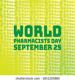 Vektorgrafik über das Thema des Tages der Weltpharmakisten beobachtet jedes Jahr am 25. September in der ganzen Welt.
