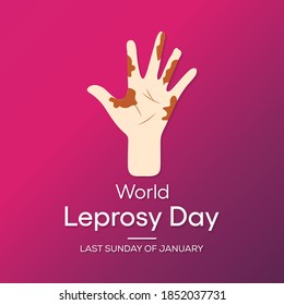 Vector illustration on the theme of World Leprosy Eradication or Hansen's disease day observed each year on last Sunday of January across the globe.