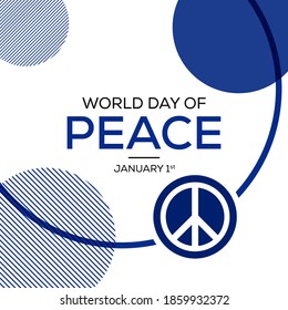 Vector illustration on the theme of World Day of Peace, a feast day of the Roman Catholic Church dedicated to universal peace, held on 1st January each year across the globe.
