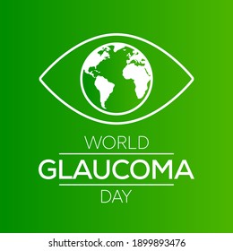 Vector illustration on the theme of 
 World Glaucoma Day observed each year on March 12, Glaucoma is a common eye condition where the optic nerve, which connects the eye to the brain, becomes damaged.