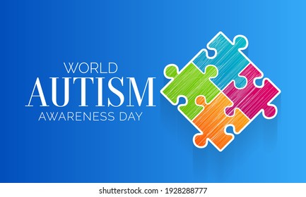 Vector illustration on the theme of World Autism awareness day observed each year on April 2nd across the globe.