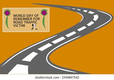 Vector illustration on the theme of world day of remembrance for road traffic victims in November.