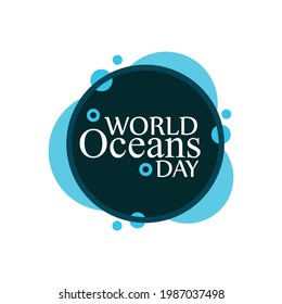 Vector illustration on the theme of World oceans day. great for greeting card, logo and icon